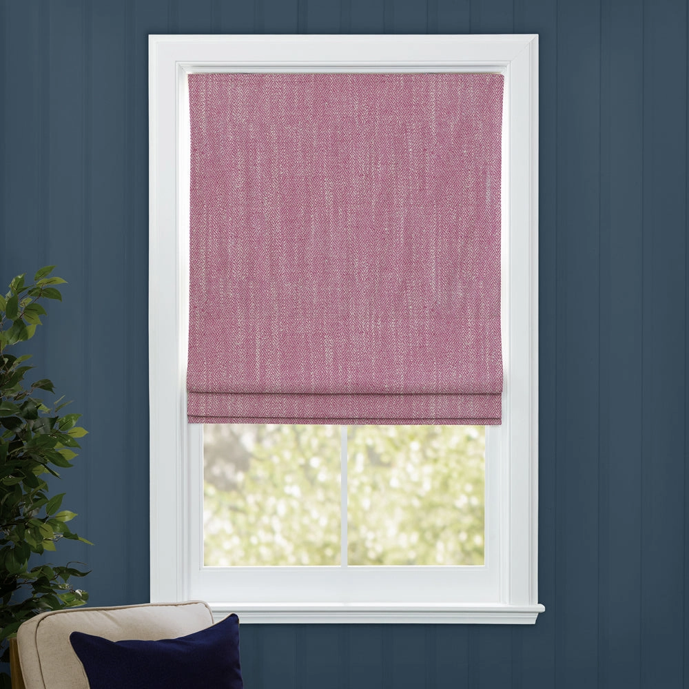 Jedburgh Textured Woven Made to Measure Roman Blinds Raspberry