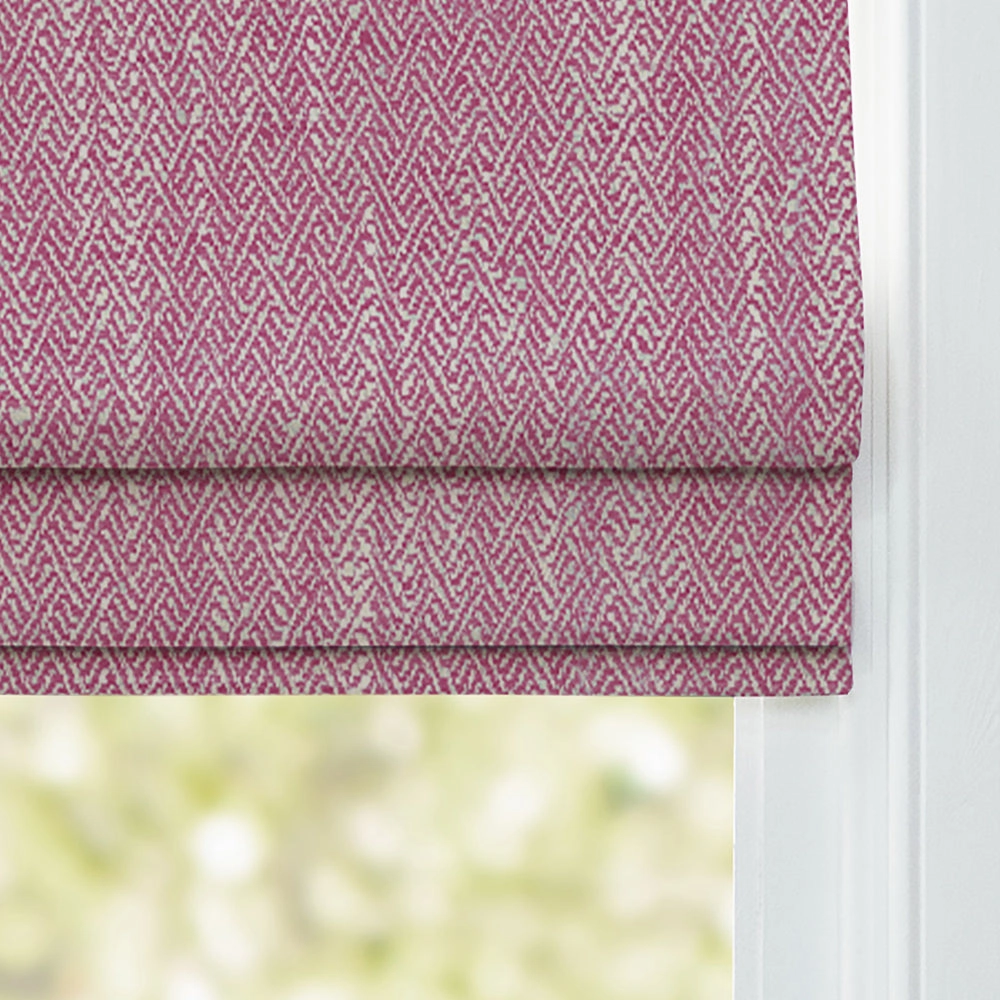 Jedburgh Textured Woven Made to Measure Roman Blinds Raspberry