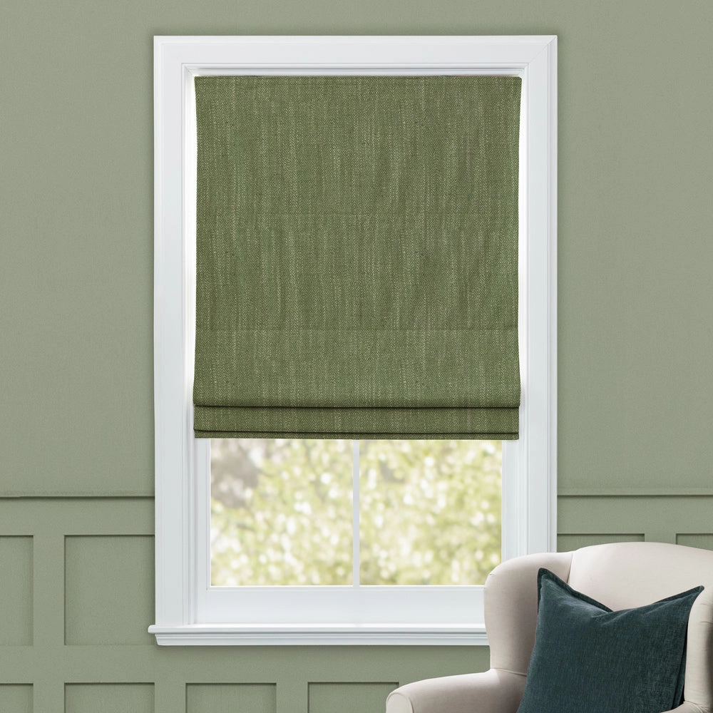 Jedburgh Textured Woven Made to Measure Roman Blinds Sage