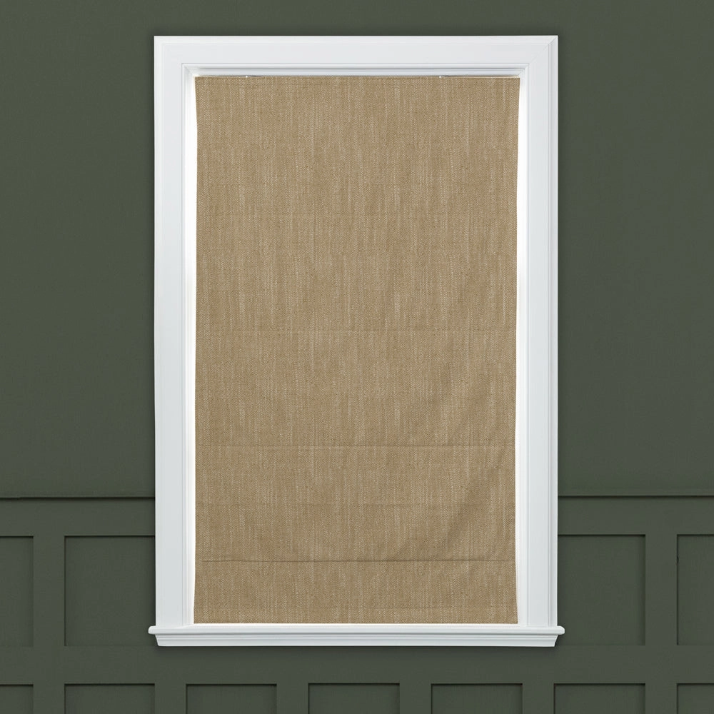 Jedburgh Textured Woven Made to Measure Roman Blinds Sand