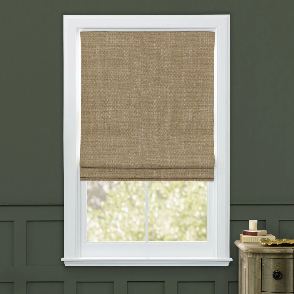 Jedburgh Textured Woven Made to Measure Roman Blinds Sand