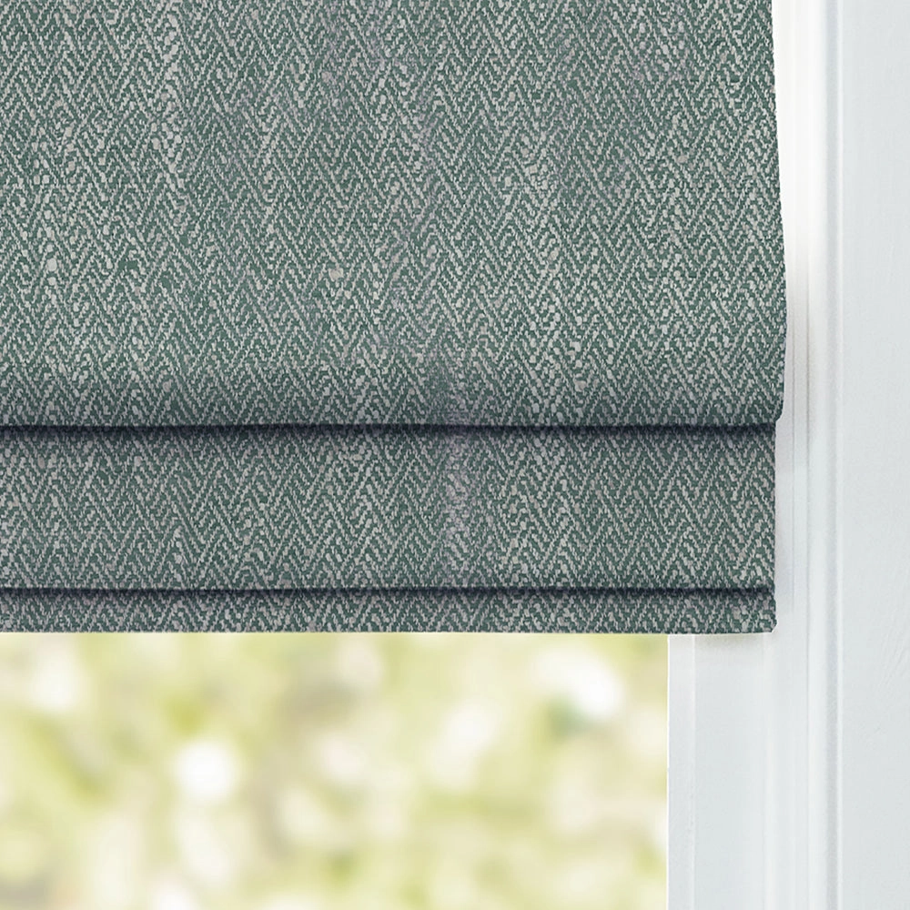 Jedburgh Textured Woven Made to Measure Roman Blinds Teal