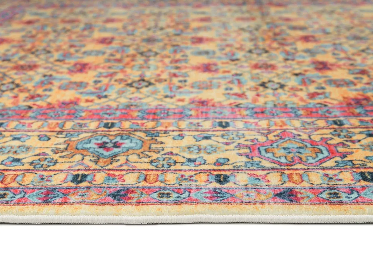 Jeraldine Multicolour Bordered Floral Rug