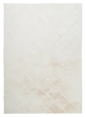 Jessa Ivory Cream Diamond Shag Rugmodern color block patchwork rug