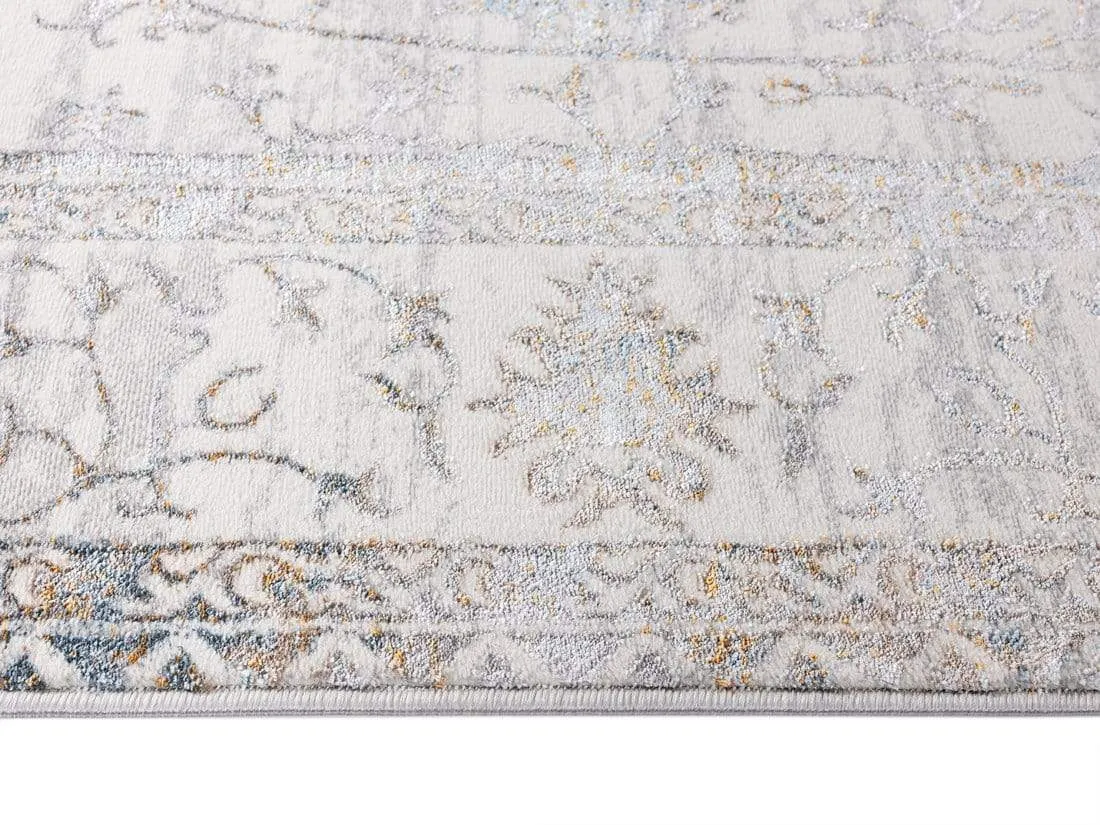 Jodhi Cream Blue And Tan Lustrous Traditional Rug *NO RETURNS UNLESS FAULTY