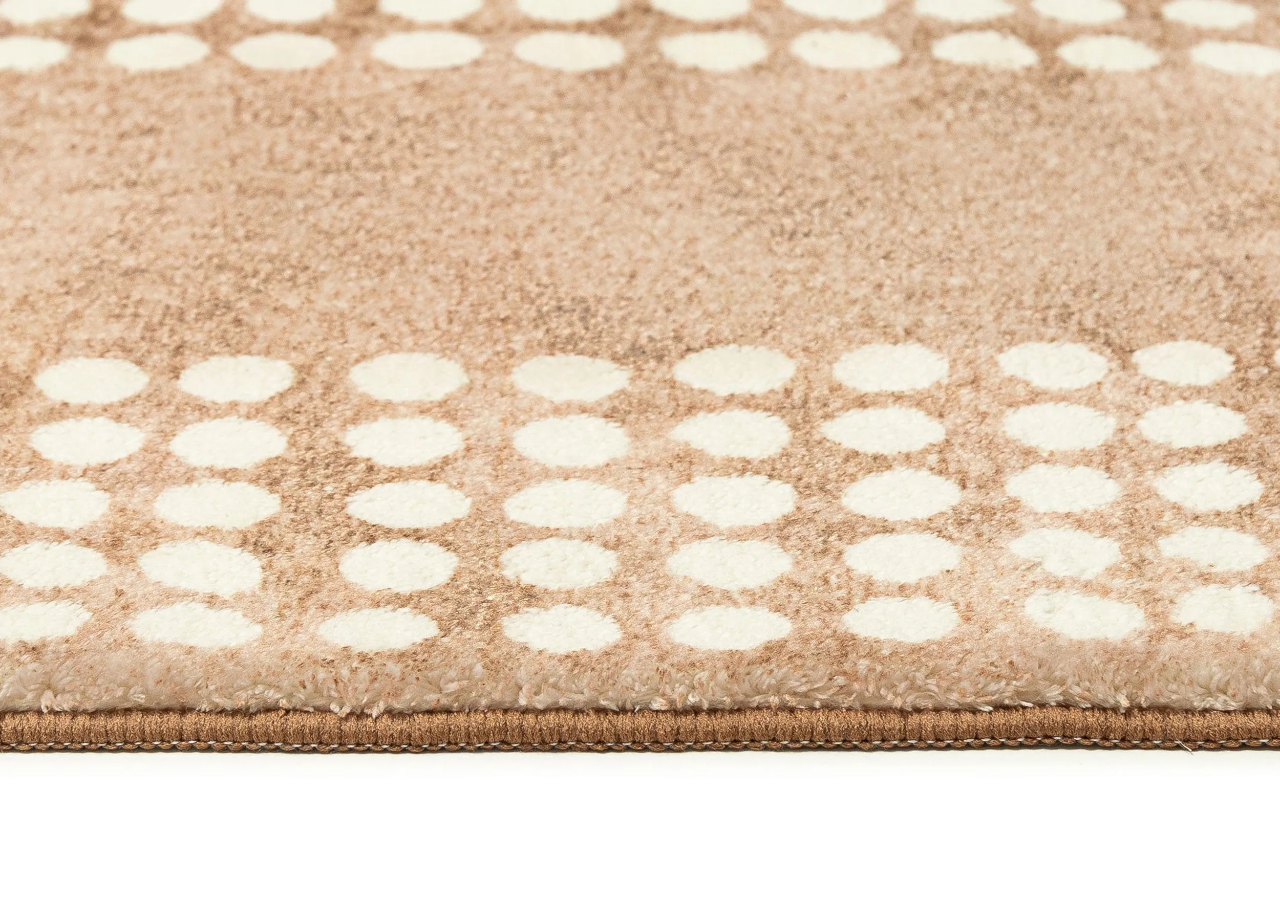 Joni Beige Cream Dot Pattern Pattern Washable Rug