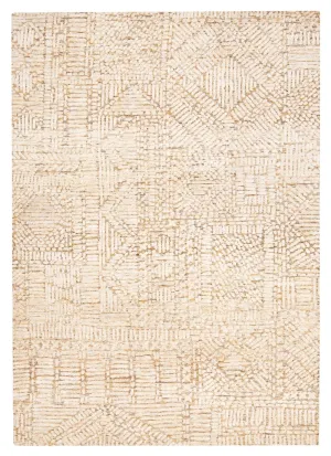 Jordan Mustard and Beige Geometric Modern Rugmodern color block patchwork rug