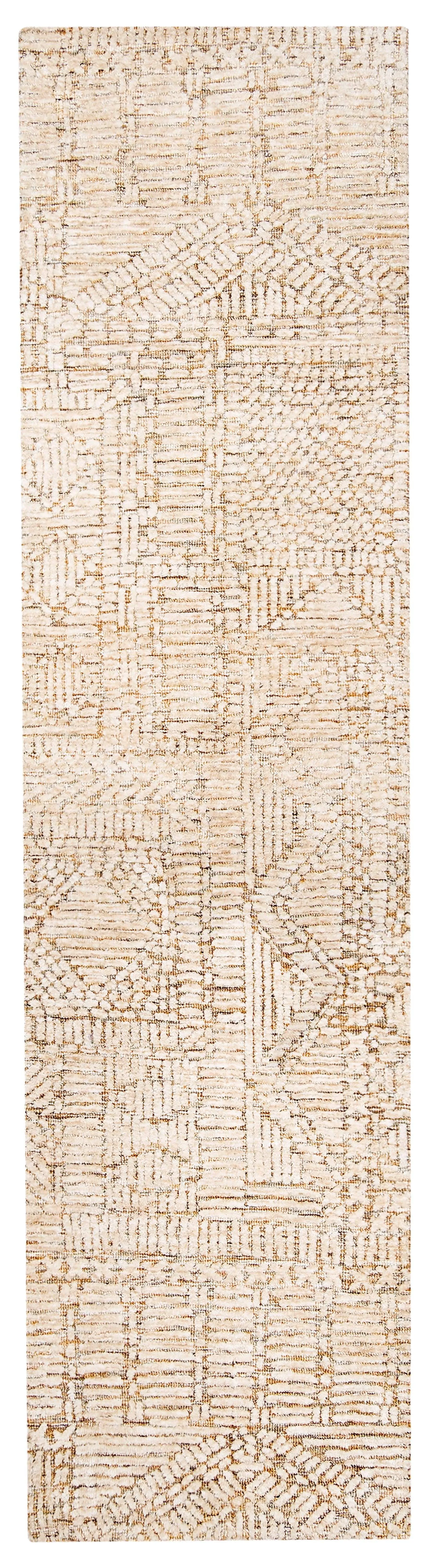 Jordan Mustard and Beige Geometric Modern Runner Rugmodern color block patchwork rug