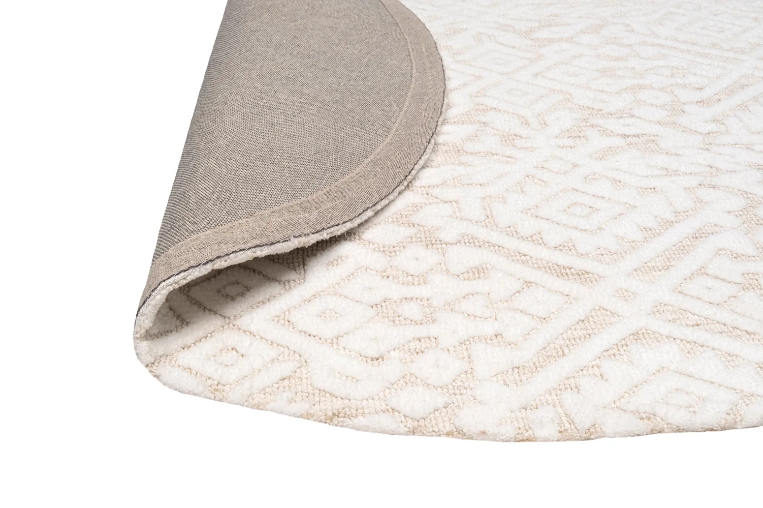 Josephine Ivory and Cream Tribal Transitional Round Rug *NO RETURNS UNLESS FAULTY