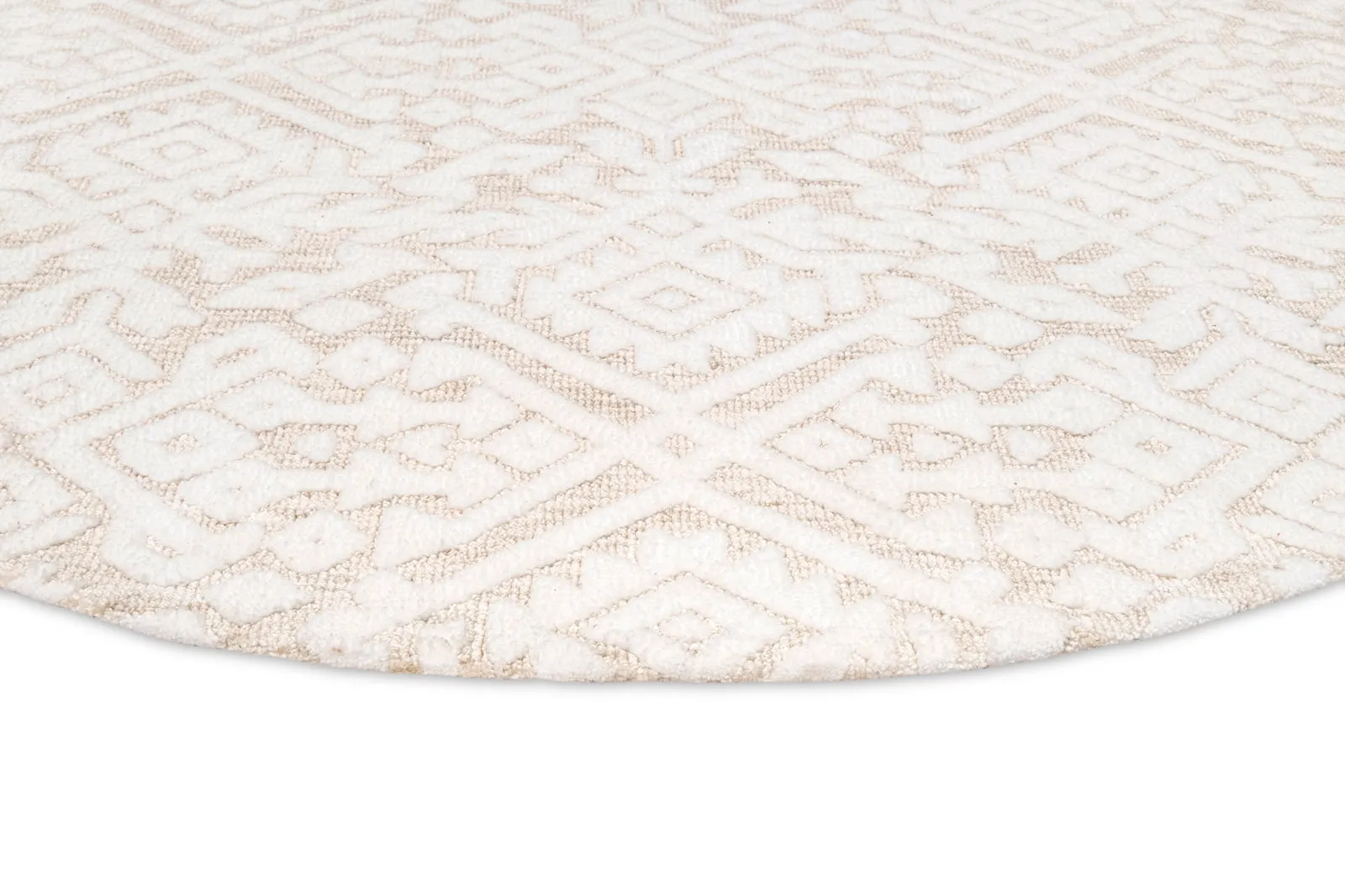 Josephine Ivory and Cream Tribal Transitional Round Rug *NO RETURNS UNLESS FAULTY
