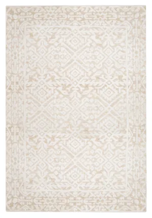 Josephine Ivory and Cream Tribal Transitional Rugmodern color block patchwork rug