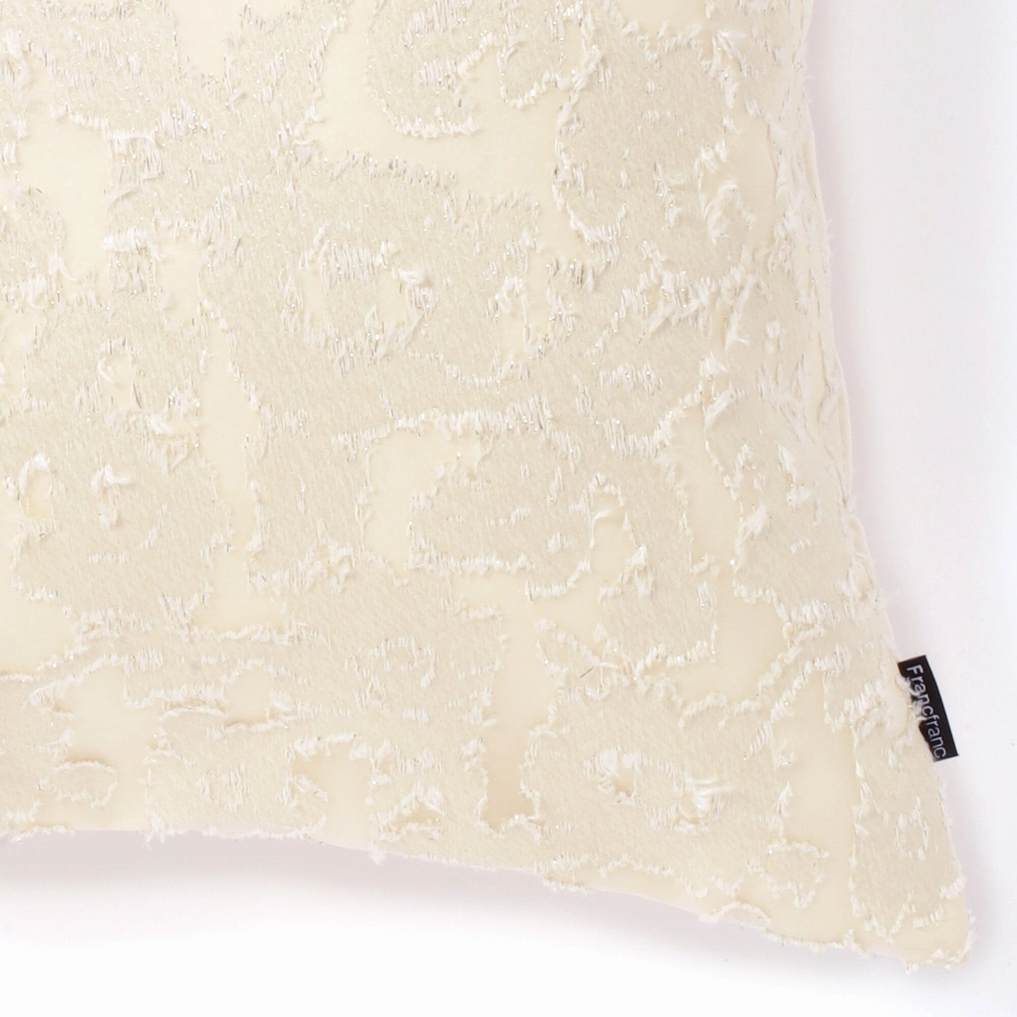 Jq Flower Cushion Cover 450 X 450 Ivory X Silver