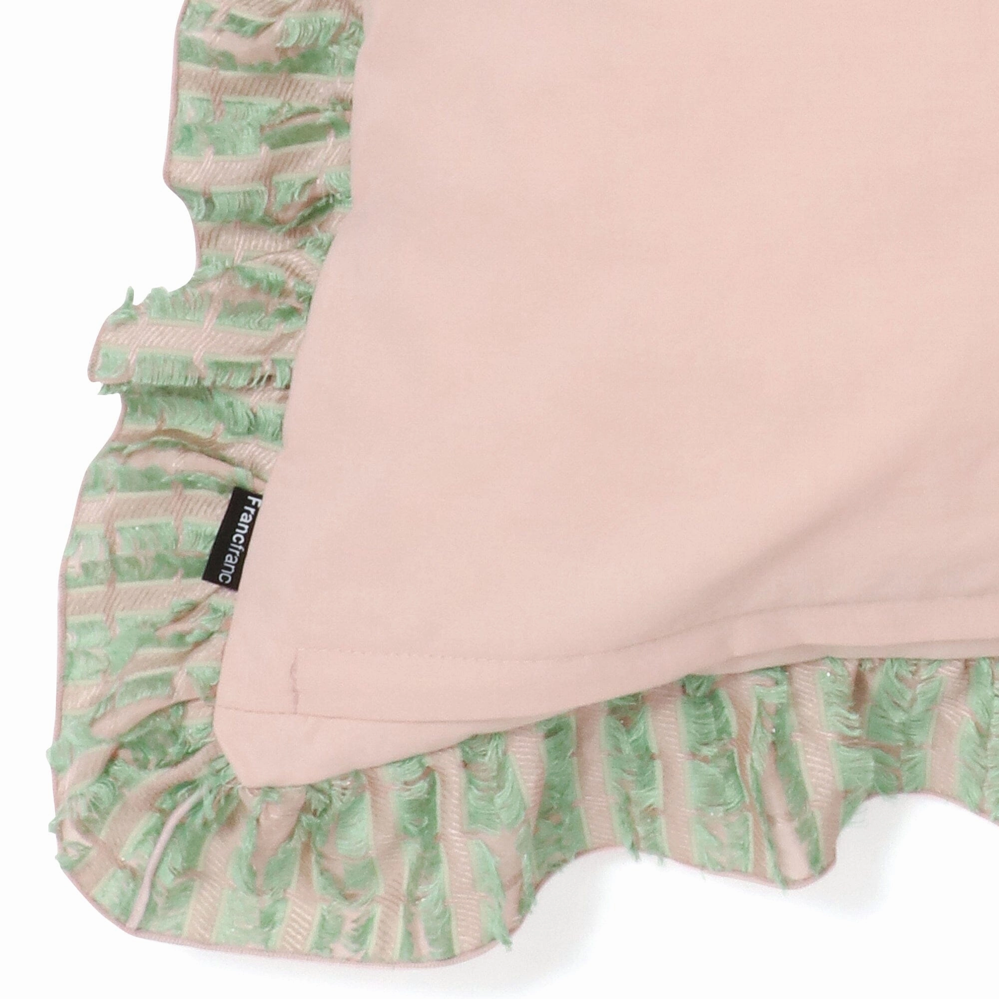 Jq Frill Cushion Cover 450 X 450 Pink X Light Green