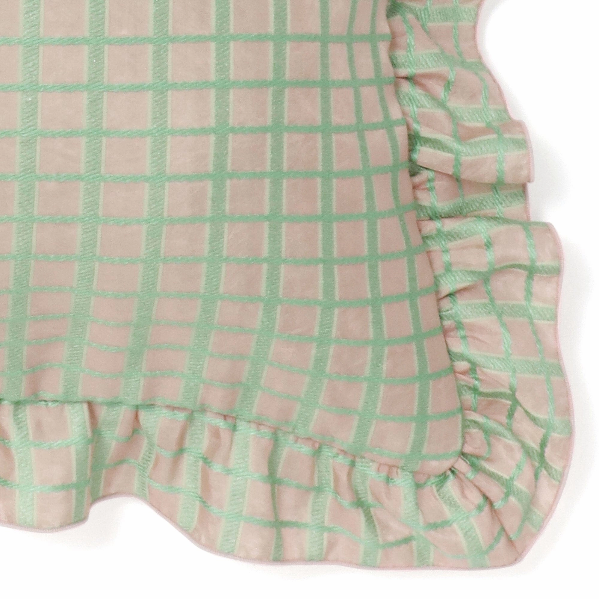 Jq Frill Cushion Cover 450 X 450 Pink X Light Green