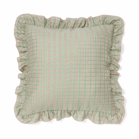 Jq Frill Cushion Cover 450 X 450 Pink X Light Greenbedding sets ,throw blankets 