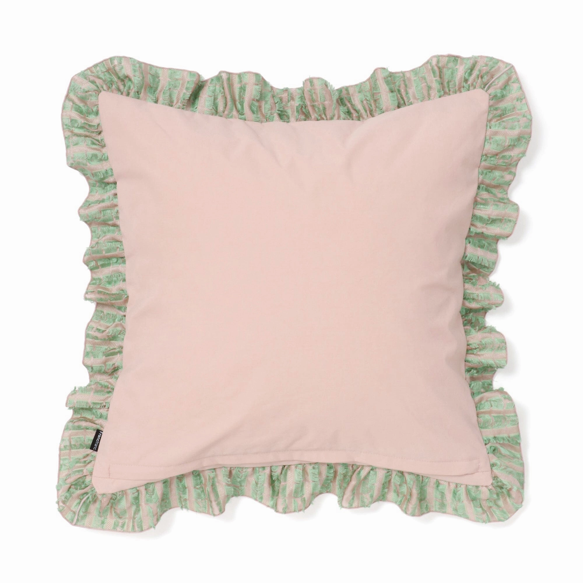 Jq Frill Cushion Cover 450 X 450 Pink X Light Green