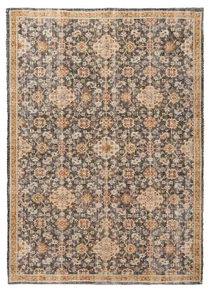 Juanita Orange and Charcoal Floral Distressed Rug *NO RETURNS UNLESS FAULTYmodern color block patchwork rug