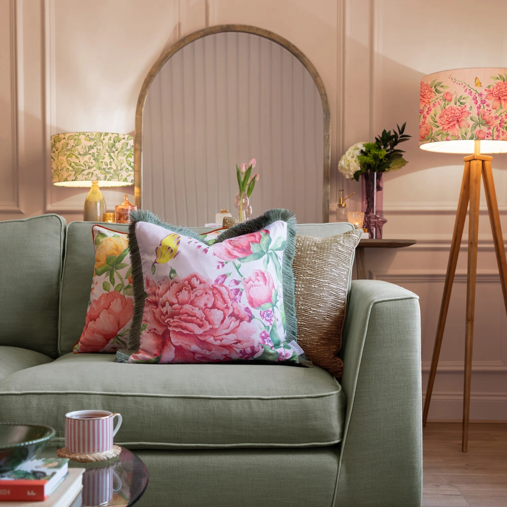 Junelle Printed Ruched Cushion Heather