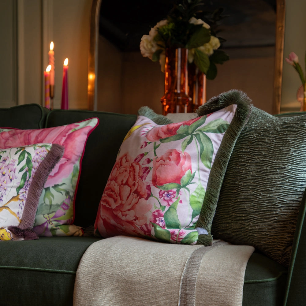 Junelle Printed Ruched Cushion Heather