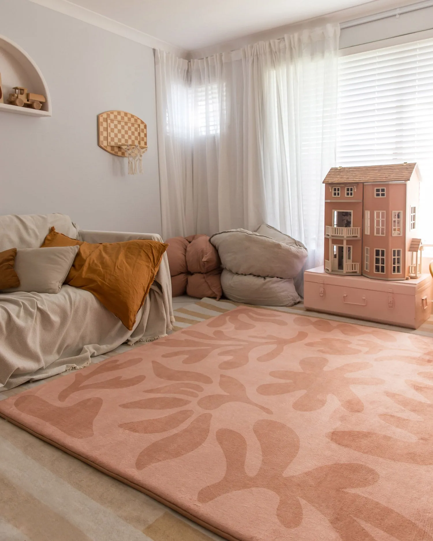 Juno Pink Terracotta Shapes Rollie Pollie Playmat