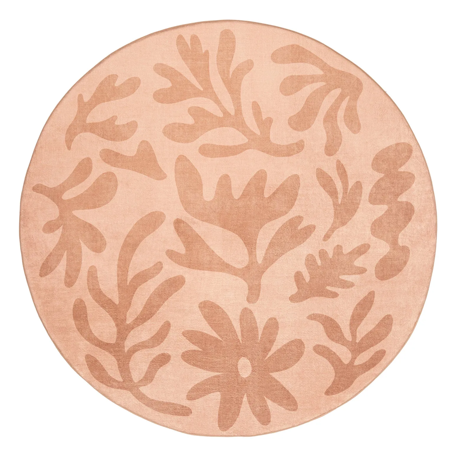 Juno Pink Terracotta Shapes Rollie Pollie Round Playmatmodern color block patchwork rug