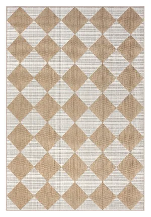Kalei Brown and Ivory Checkered Flatweave Indoor Outdoor Rugmodern color block patchwork rug