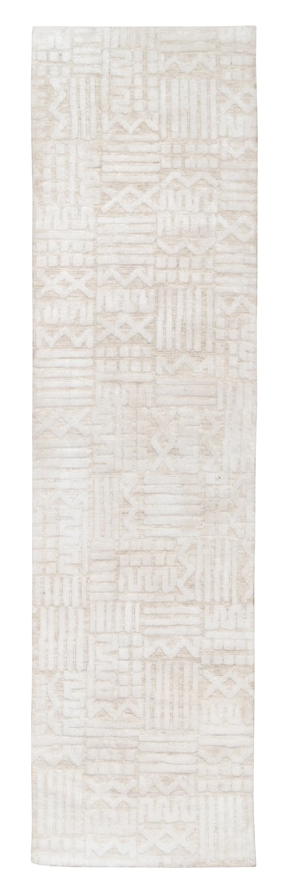 Kalinda Beige and Ivory Geometric Tribal Runner Rug *NO RETURNS UNLESS FAULTYmodern color block patchwork rug