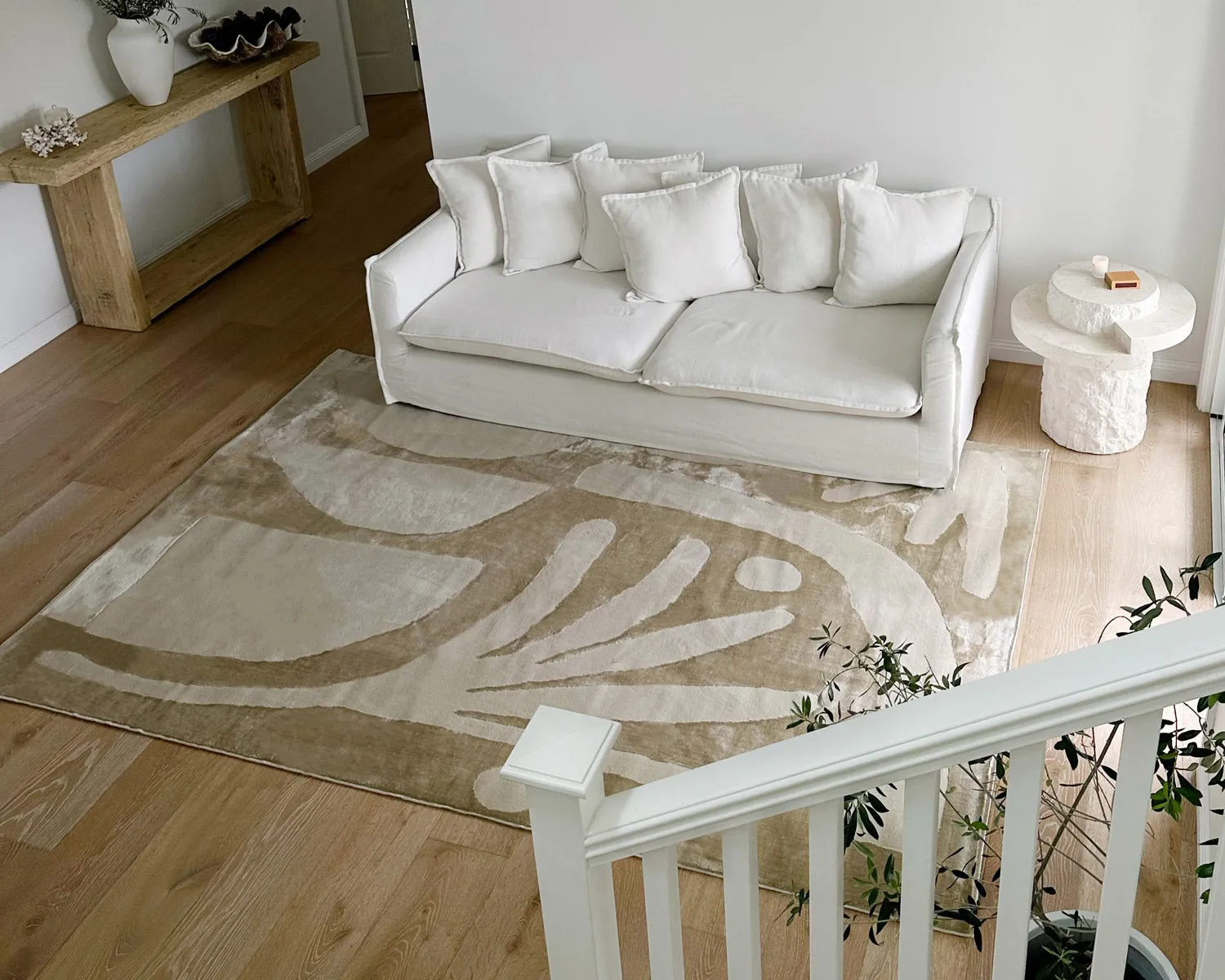 Kallua Textured Abstract Neutral Washable Rug