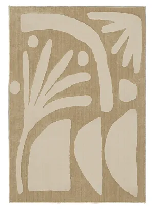 Kallua Textured Abstract Neutral Washable Rugmodern color block patchwork rug