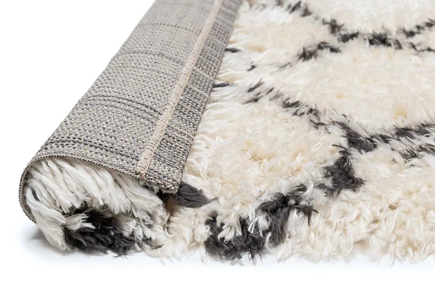 Kandake Cream & Black Tribal Shag Rug *NO RETURNS UNLESS FAULTY