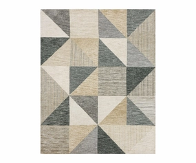 Karastan Bowen Oblique Rug - Tanmodern color block patchwork rug