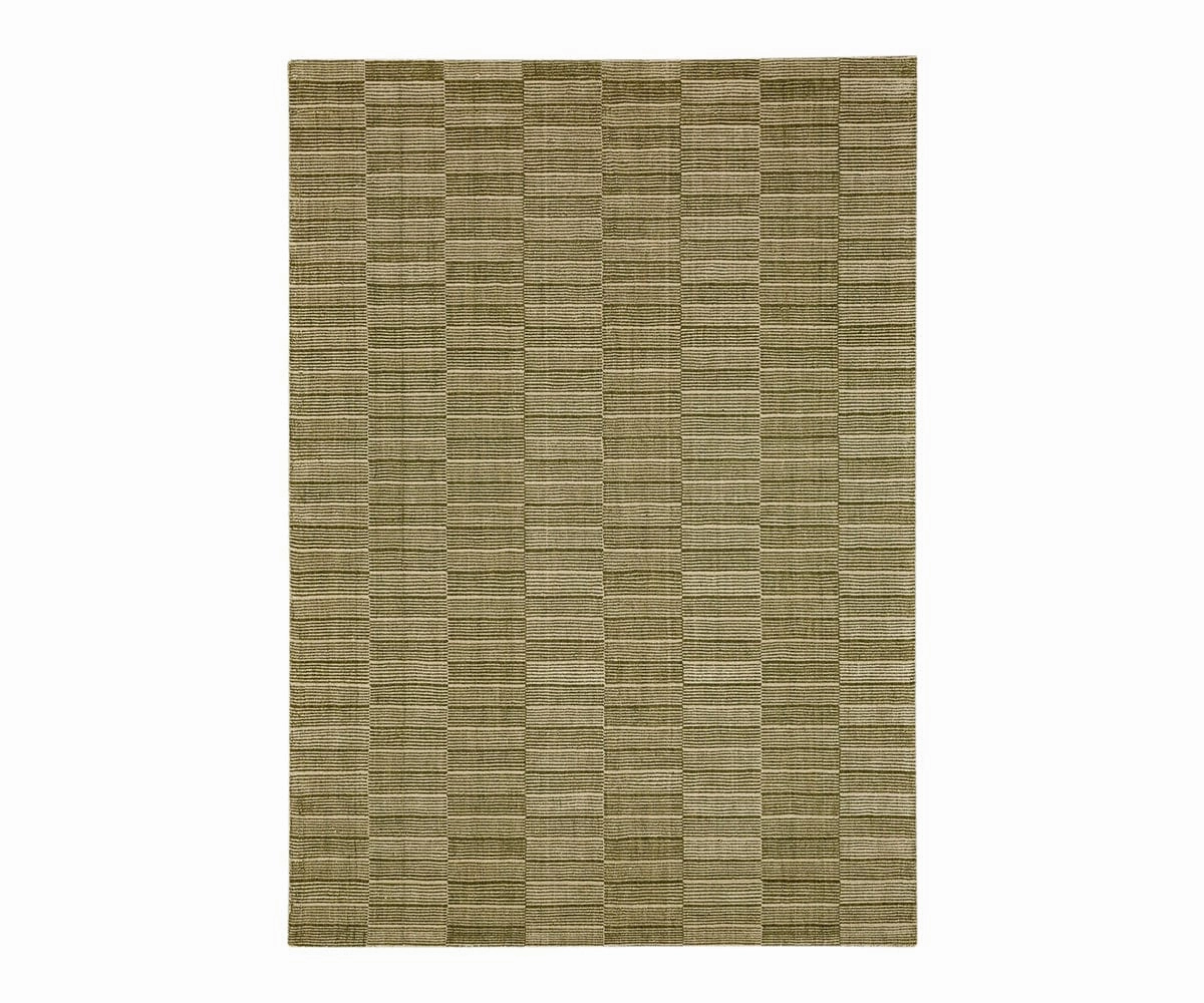 Karastan Broken Stripe Rug - Mossmodern color block patchwork rug