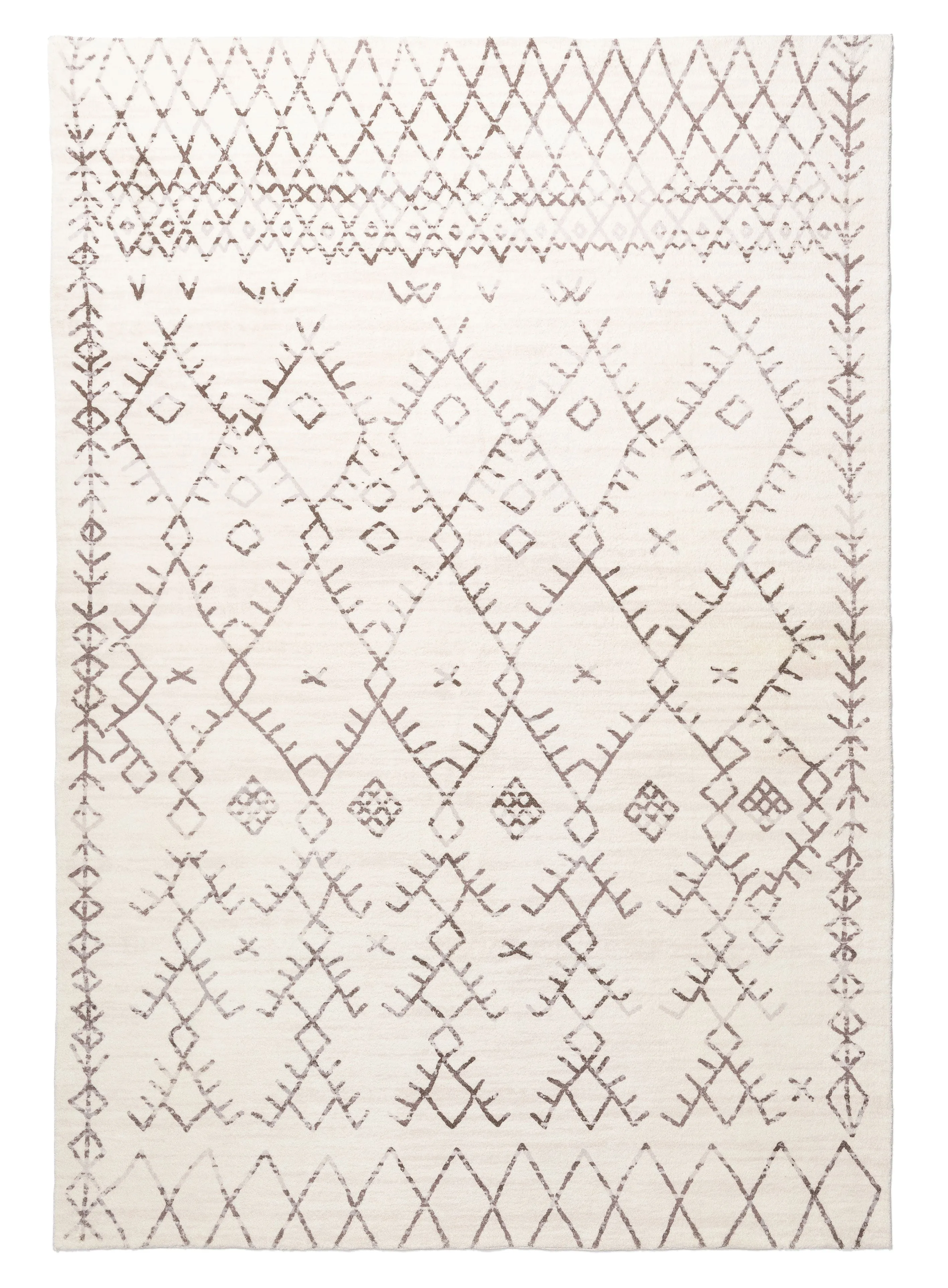 Karmina Brown and Cream Abstract Tribal Washable Rugmodern color block patchwork rug