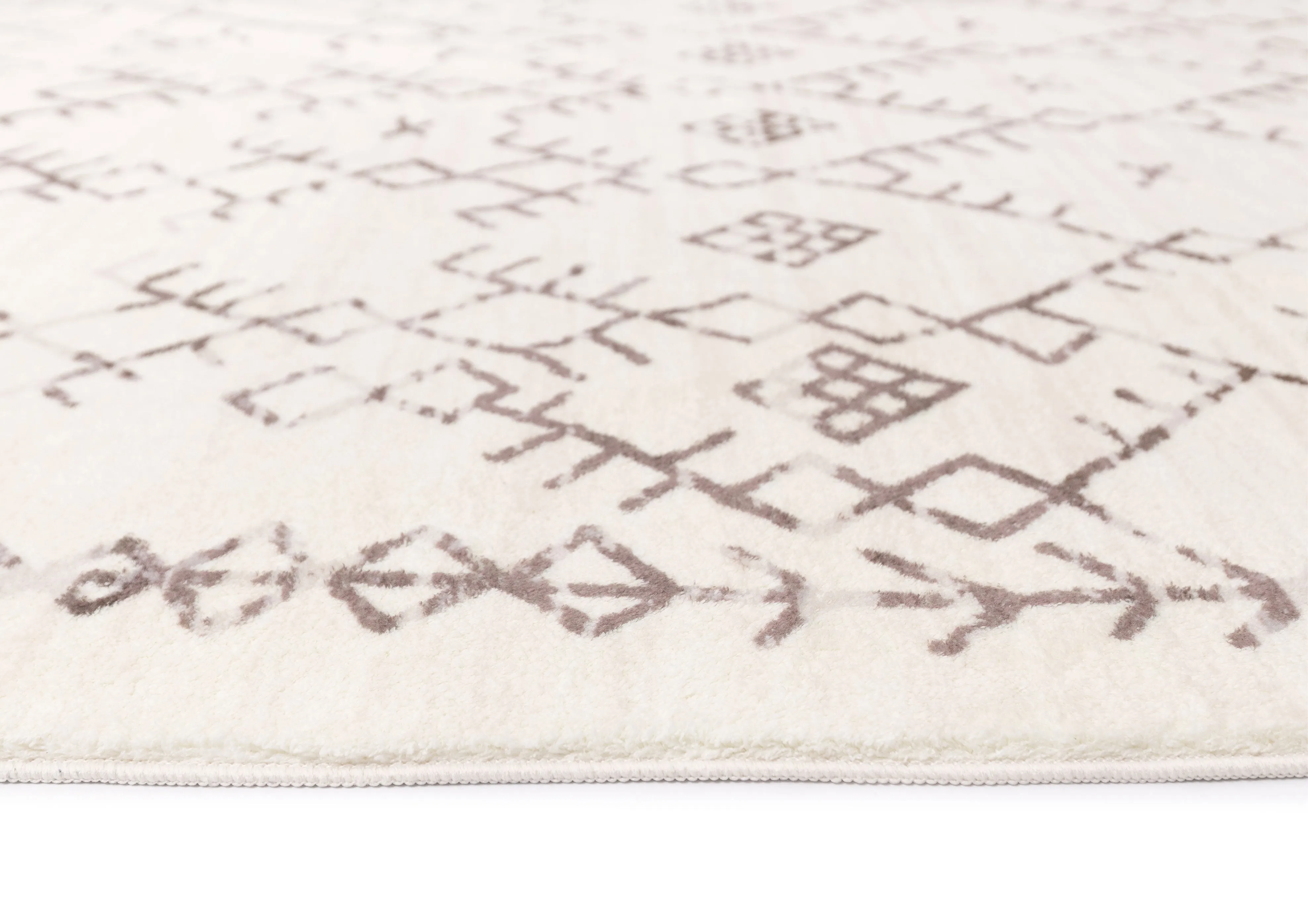 Karmina Brown and Cream Abstract Tribal Washable Rug