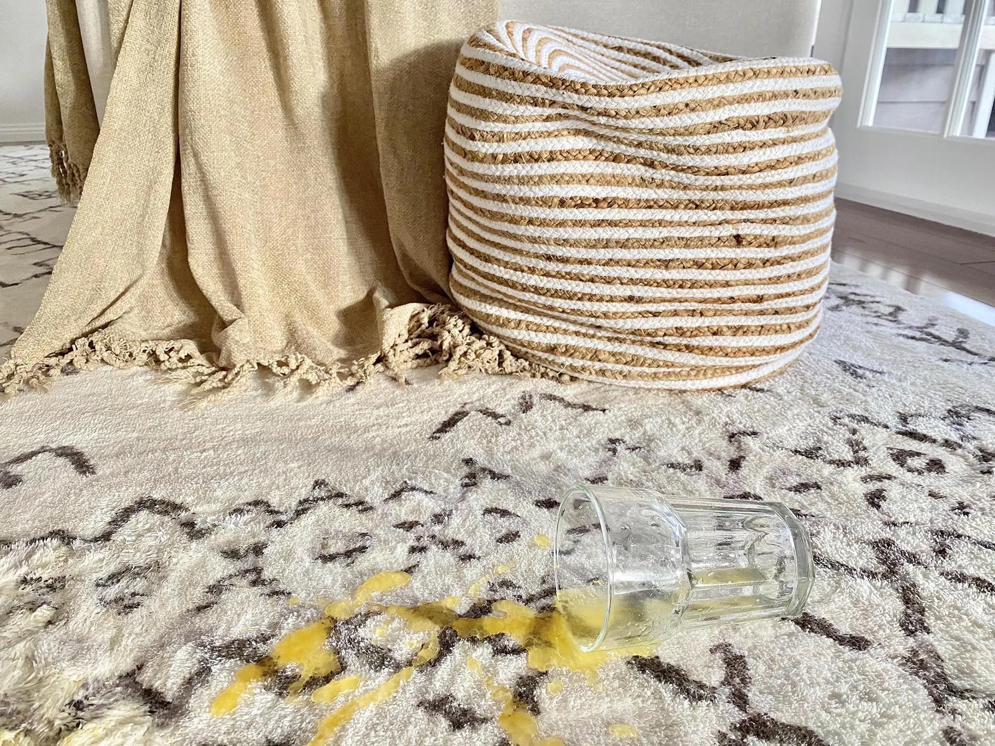 Karmina Brown and Cream Abstract Tribal Washable Rug