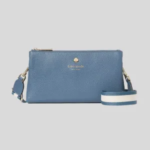 KATE SPADE Emma Pebbled Leather Mini Crossbody Bag Bluestone KK257