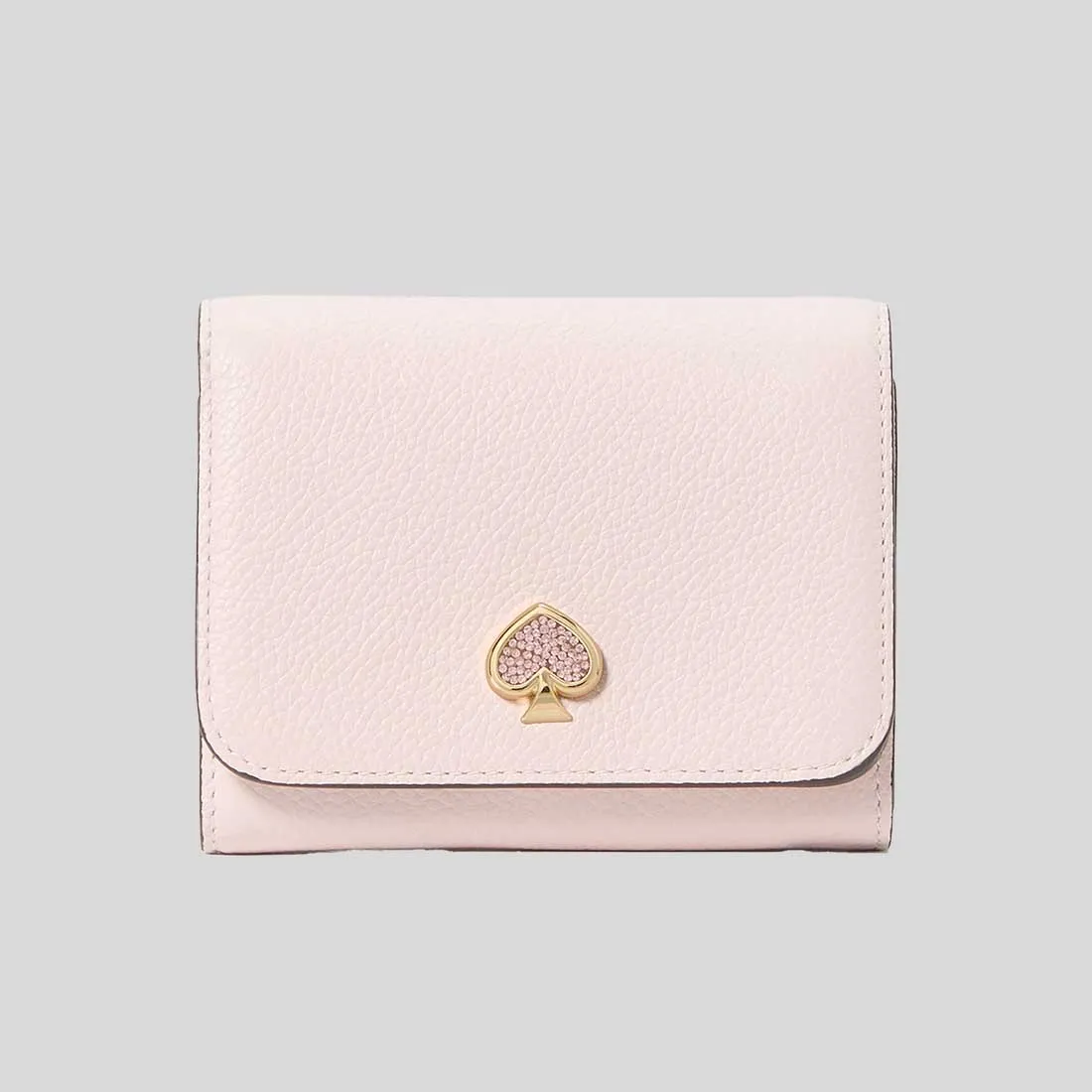 KATE SPADE Kayla Embellished Hardware Small L-Zip Wallet Powdered Sugar KK113