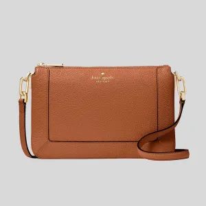 KATE SPADE Lena Double Compartment Crossbody Bag Warm Gingerbread KH430