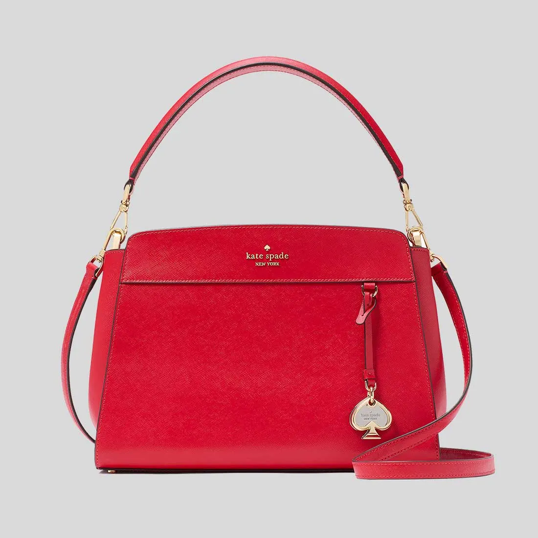 KATE SPADE Madison Medium Top Handle Satchel Ruby Red KK285