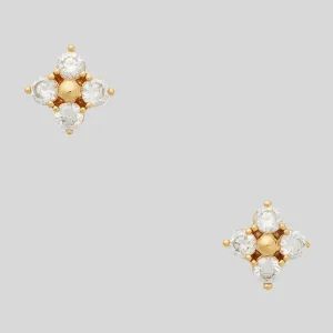 Kate Spade Miosotis Flower Studs Earrings Clear/Gold K8048