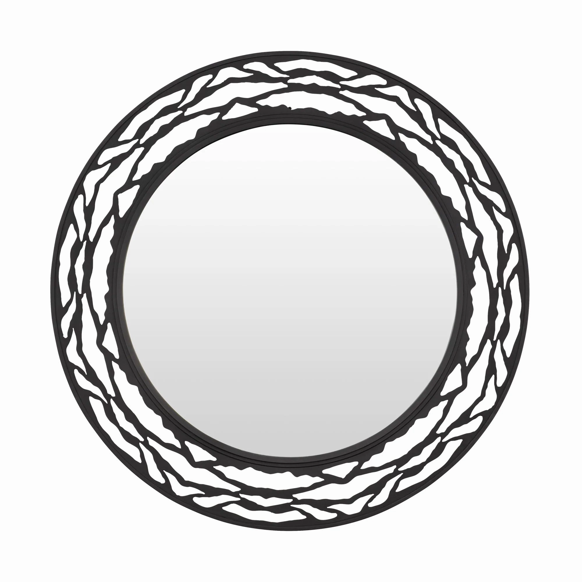 Kato 348MI33CB 33-in Round Mirror - Carbonwall mounted decorative mirror,full length dressing mirror