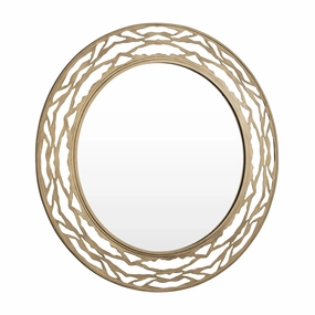 Kato 348MI33HG 33-in Round Mirror - Havana Goldwall mounted decorative mirror,full length dressing mirror
