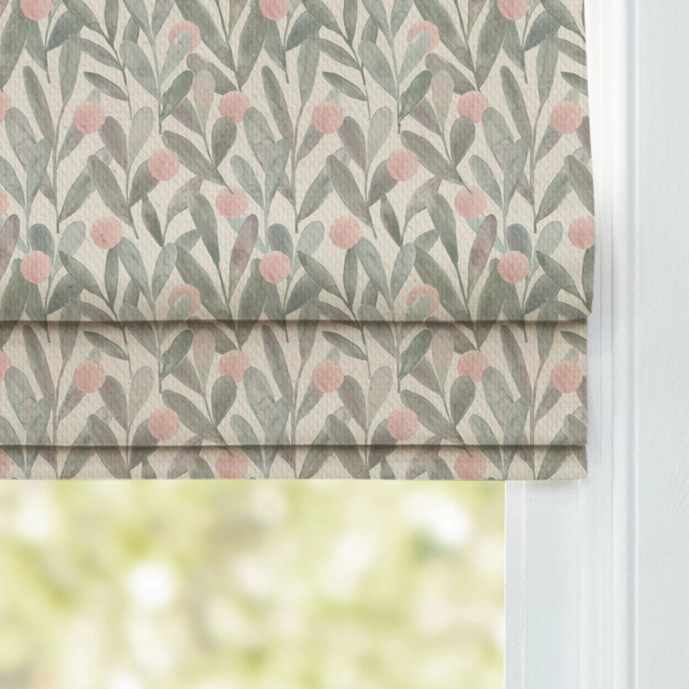 Katsura Printed Cotton Made to Measure Roman Blinds Granite