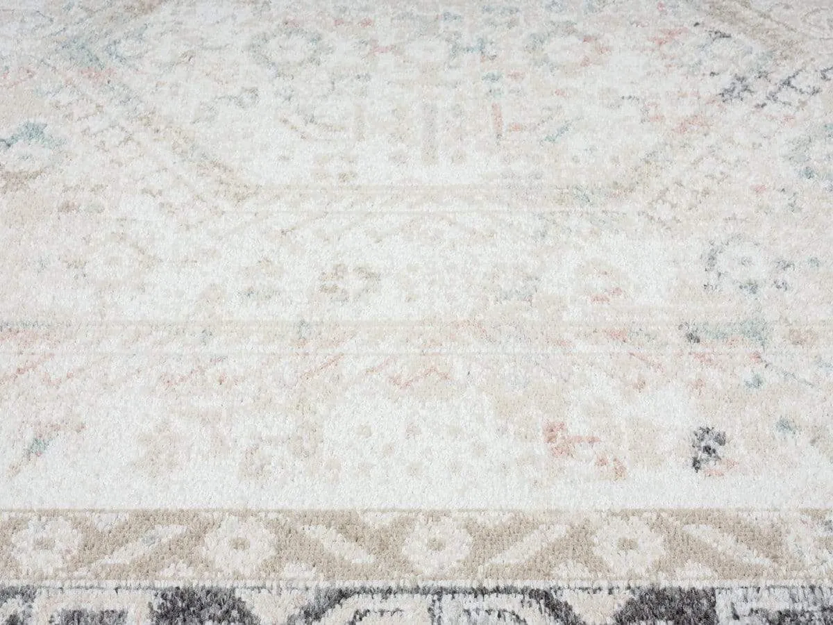 Katya Cream And Grey Multi-Colour Traditional Floral Rug