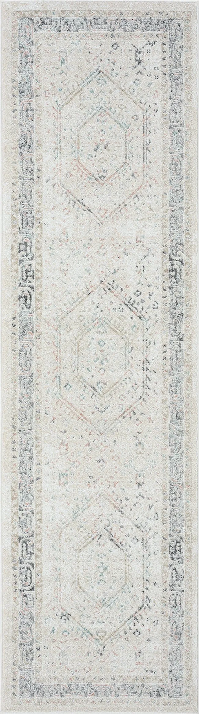 Katya Cream And Grey Multi-Colour Traditional Floral Runner Rugmodern color block patchwork rug