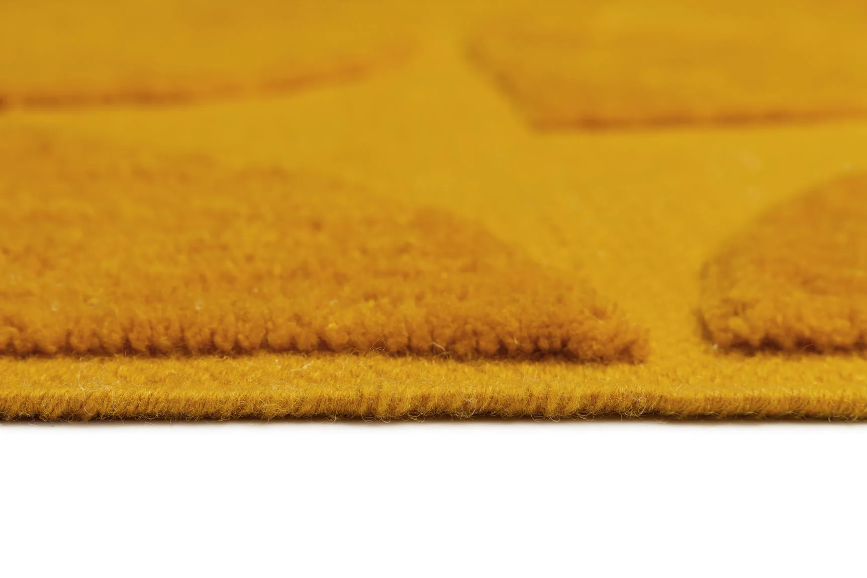 Kay Mustard Geometric Washable Wool Rug