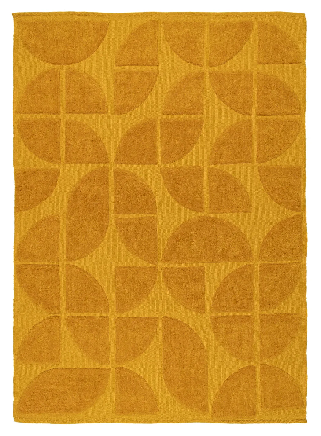 Kay Mustard Geometric Washable Wool Rugmodern color block patchwork rug