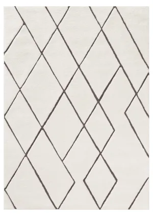 Kayla Cream and Charcoal Grey Tribal Shag Rug *NO RETURNS UNLESS FAULTYmodern color block patchwork rug
