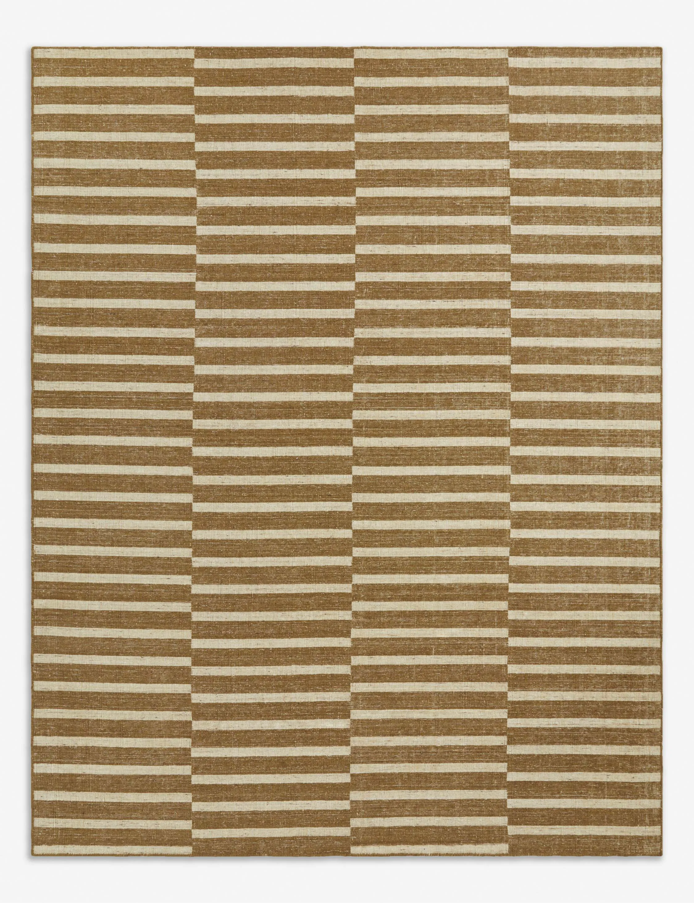 Keady Handwoven Wool-Blend Rugmodern color block patchwork rug