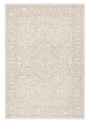 Keena Ivory Gray Medallion Tufted Wool Rugmodern color block patchwork rug